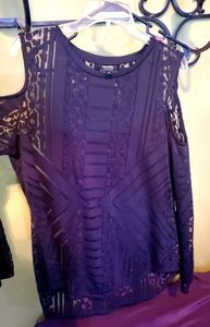 New York Nicole Miller Black open shoulders blouse